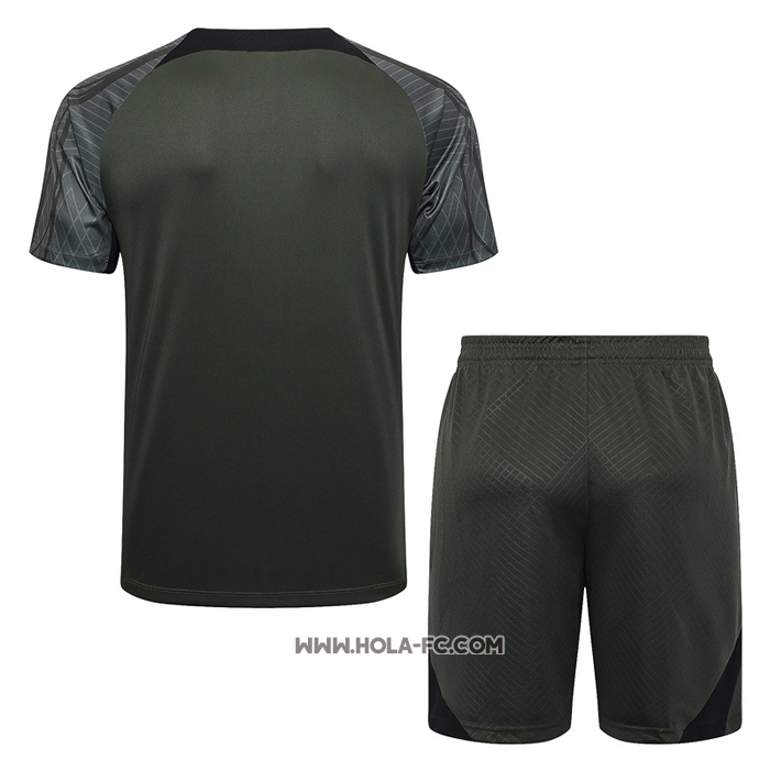 Chandal del Barcelona 2023-2024 Manga Corta Verde Oscuro - Pantalon Corto